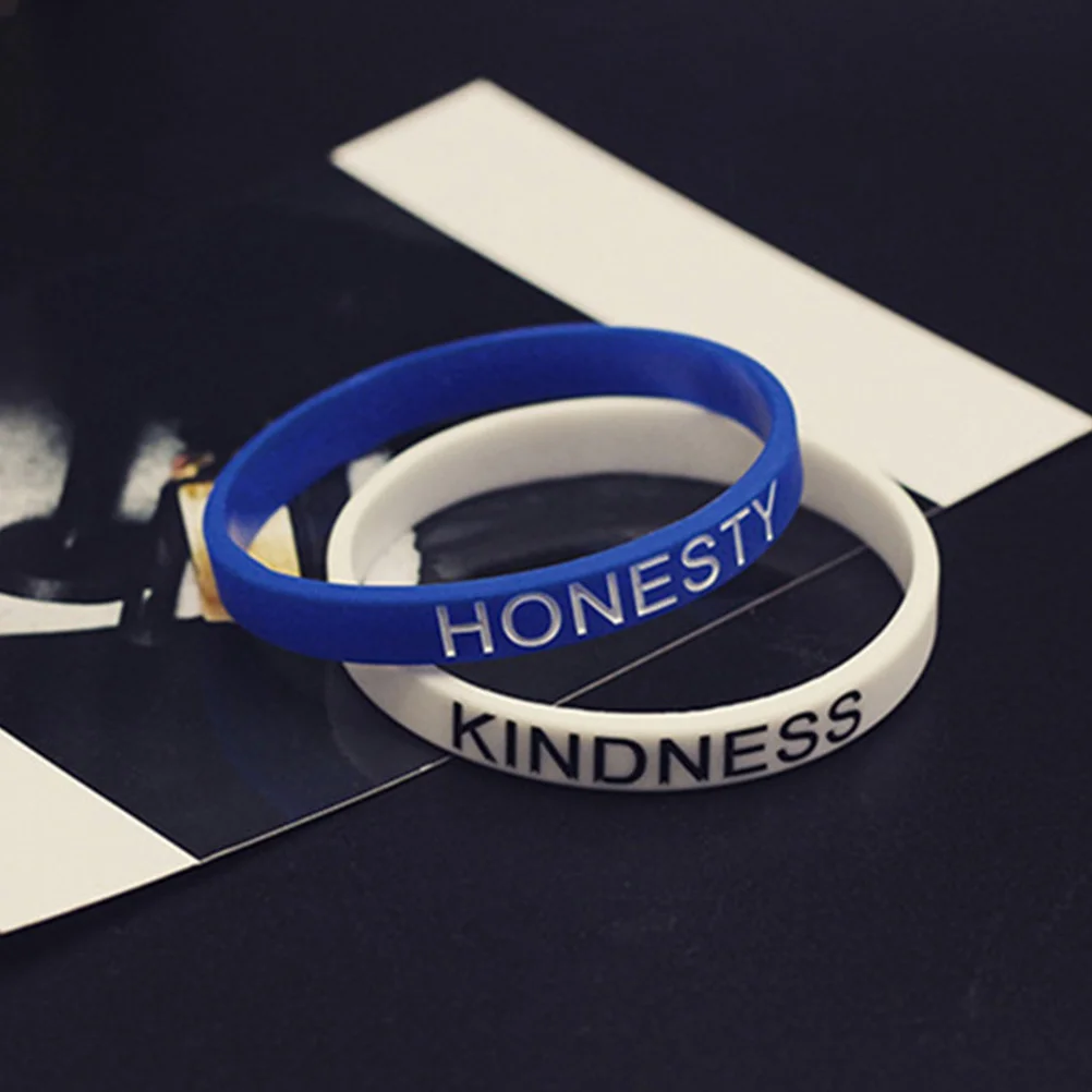 

5Pcs Silicone Wristbands Mixed Color English Inspirational Motivational Sports Wrist Chains Comfortable Unisex Gift