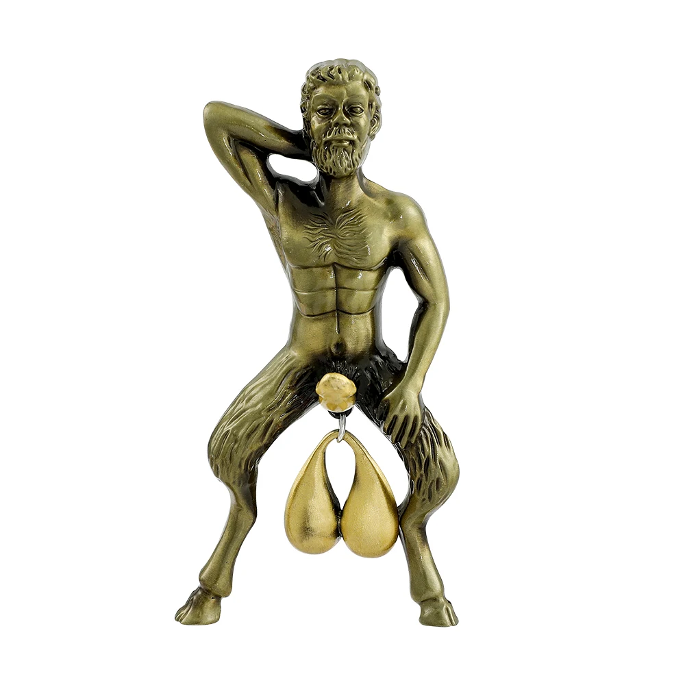 Creative Male Penis Door Knocker Ornament Home Decor Funny Metal Knocking Doorbell Hanging Miniature Figurine Outdoor Garden