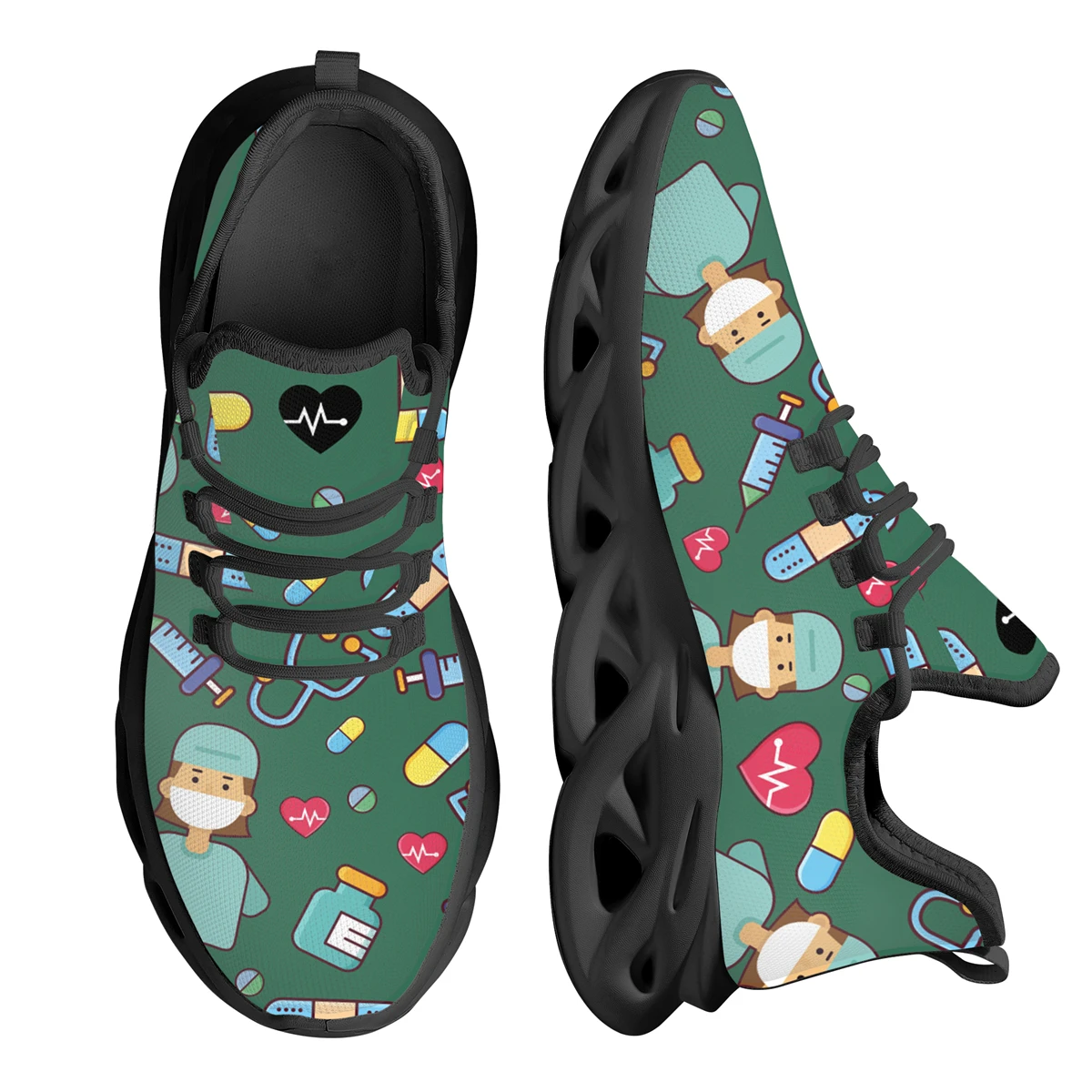 Women's Sneakers Surgical Nurse Medical Print Casual Flats Outdoor Fashion Sports Running Shoes Custom Footwear Gifts