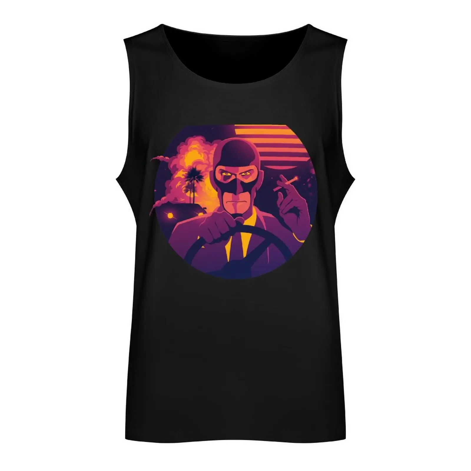 Team Fortress 2: Meet the Spy (Sunset) Tank Top t-shirts man running shirt underwear Working vest anime clothes