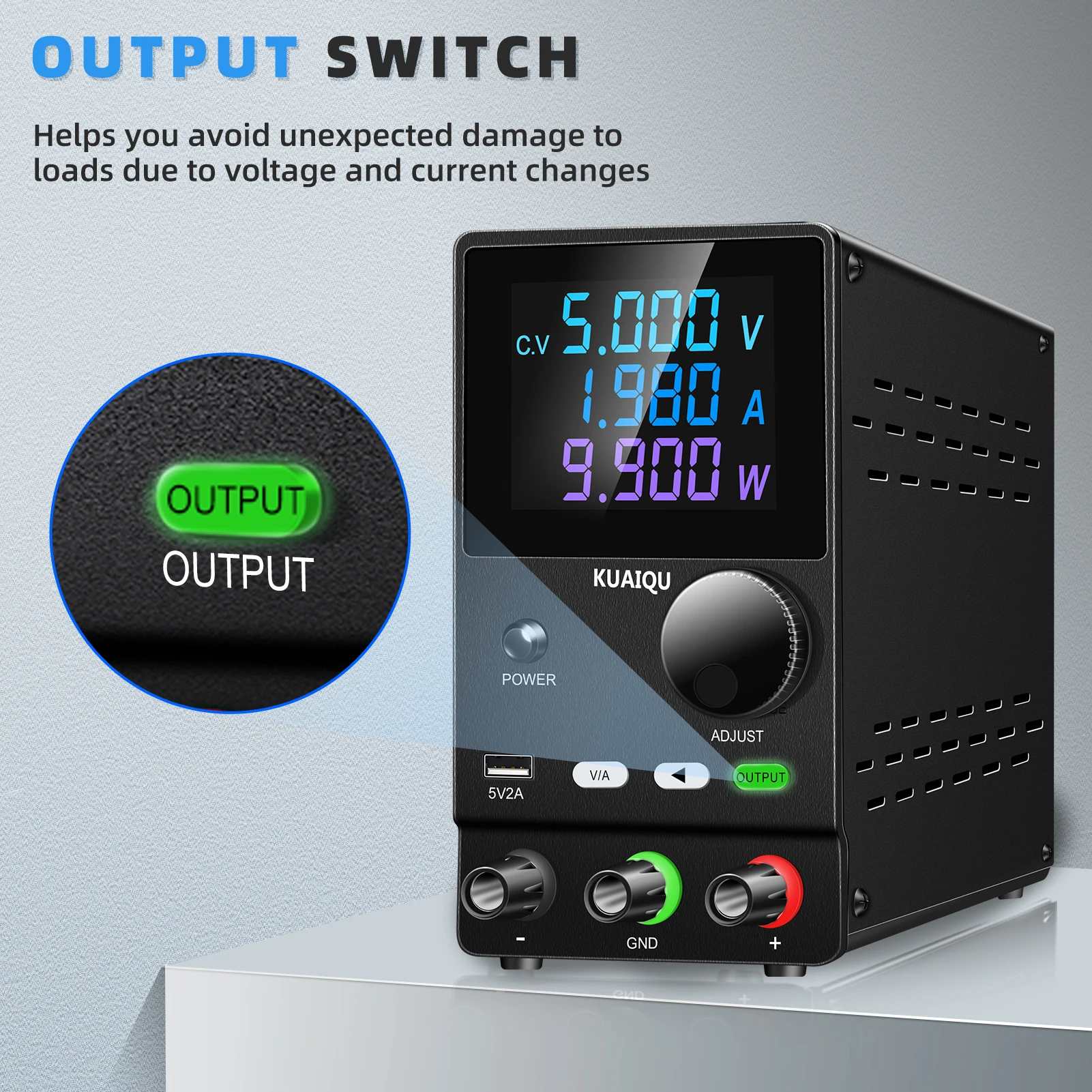 KUAIQU Repair DC Power Supply 30V 10A 5A Adjustable Bench Power Supply 60V 5A 120V 3A USB 5V2A Lab Voltage Regulator for Plating