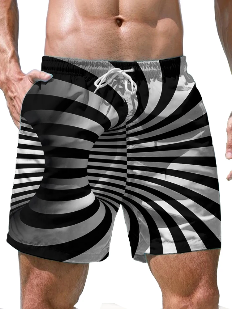 Creative Vortex 3D Digital Printing Short Summer Quick Drying Shorts Pants Fashion Street Cool Loose Casual Men's Sport Shorts