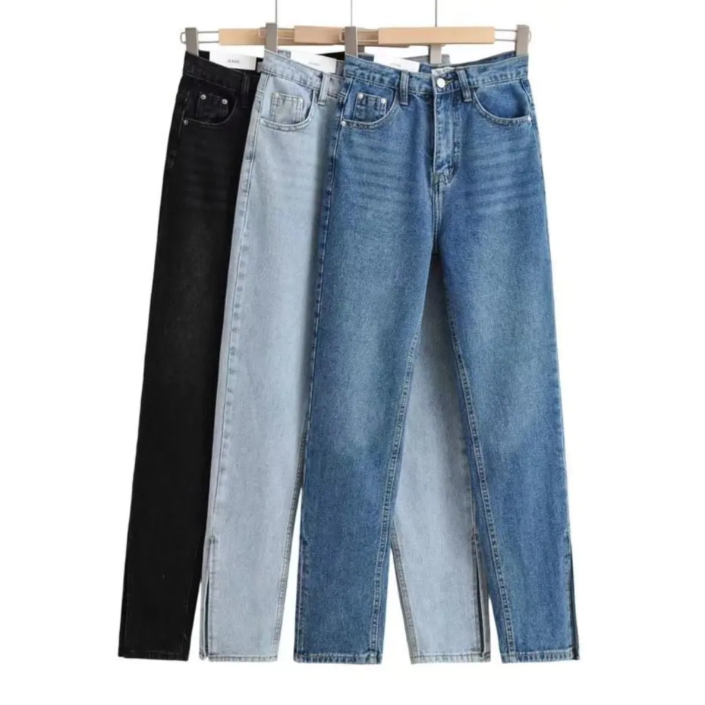 

Женские узкие джинсы с высокой талией, весенняя мода, европейско-американский стиль, длинные потертые джинсы с разрезом в старом пол, оптовая продажа