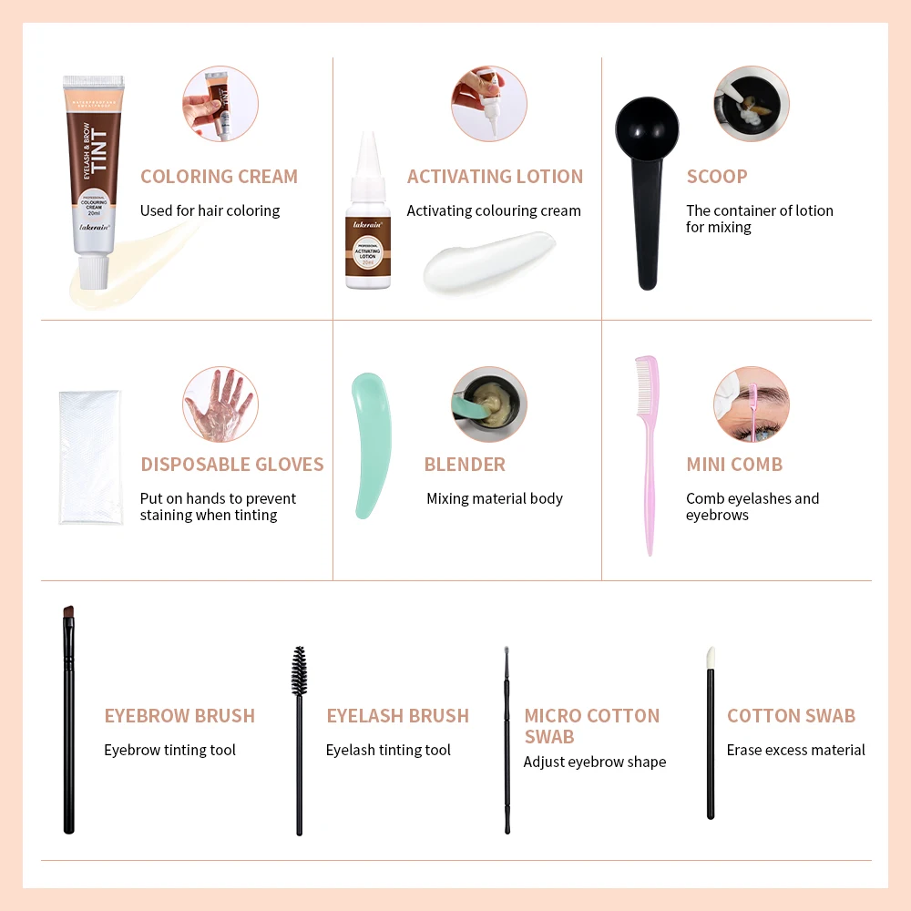 Natürliches Wimperntönungsset, schnelles Augenbrauenfärben, Augenbrauenverstärker, 3 Farben erhältlich, langlebig, sicher und selbstgemachte Augenbrauenfärbung