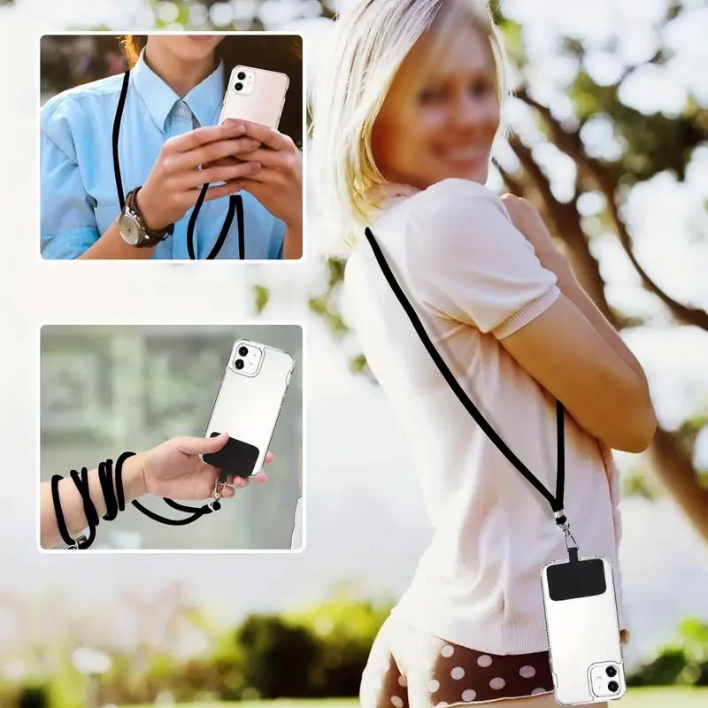 

150cm Universal Adjustable Phone Lanyard Anti-lost Lanyard Strap Detachable Neck Cord Phone Safety Tether Keychain Chain Rope