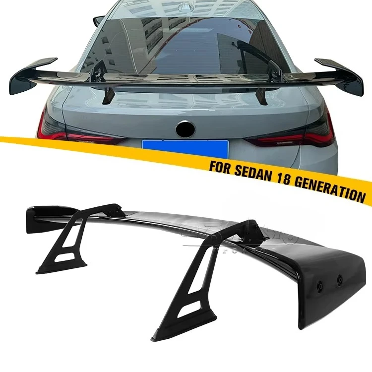 

Haosheng Car Swan Neck Spoilers With Aluminum Bracket Accessories Glossy Black ABS 18Th Gen Universal Rear Spoiler for Sedan Car