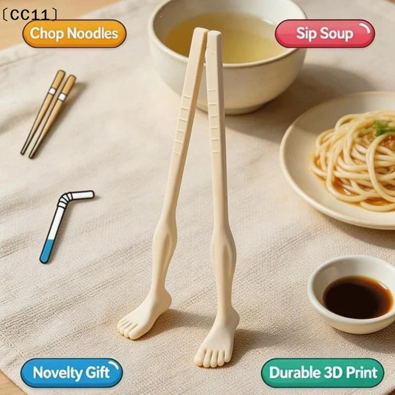 2 In 1 Feet Chopsticks With Straw, Used As A Straw,straw And Chopsticks Toe-Shaped Chopstick, Soles Of Feet Foot Pad〔CC11〕