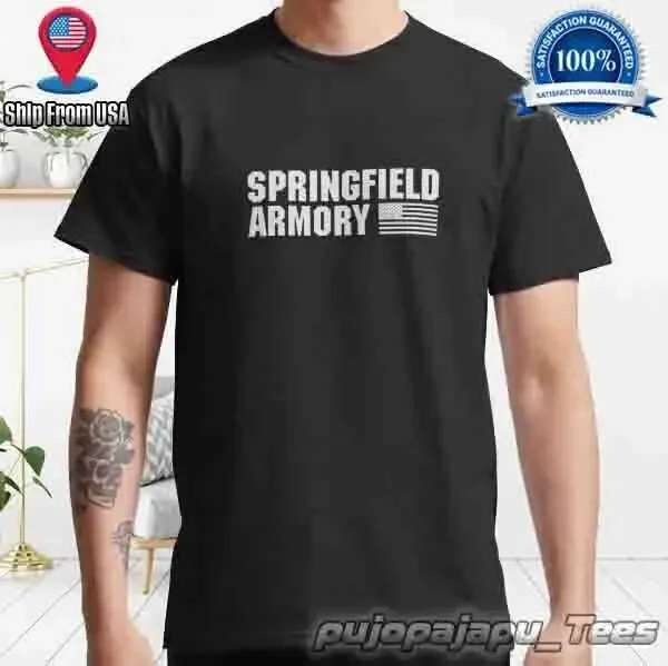 New Item Springfield Armory American Funny Logo Men's T-Shirt Size S-5XL