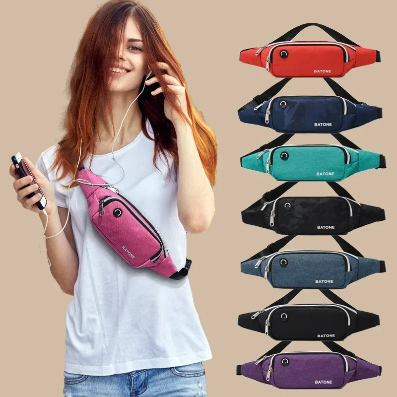 Waist Bags Waterproof and Wear-resistant Canvas Sports Running Mobile Phone Waist Bag Small Lightweight Unisex Small Chest Bag