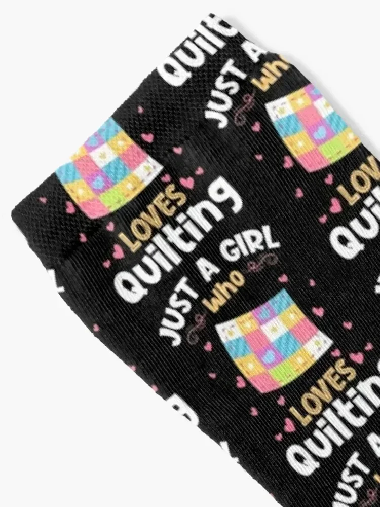 Just a Girl who Loves Quilting Socks hiphop compression sheer Non-slip Luxury Woman Socks Men's