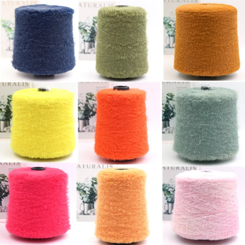 500g/ Roll Coloured Fluffy Mink Wool Hand-crocheted Thread DIY Crafts Sweater/scarf/hat/bag Knitting Yarn Crocheting Supplies