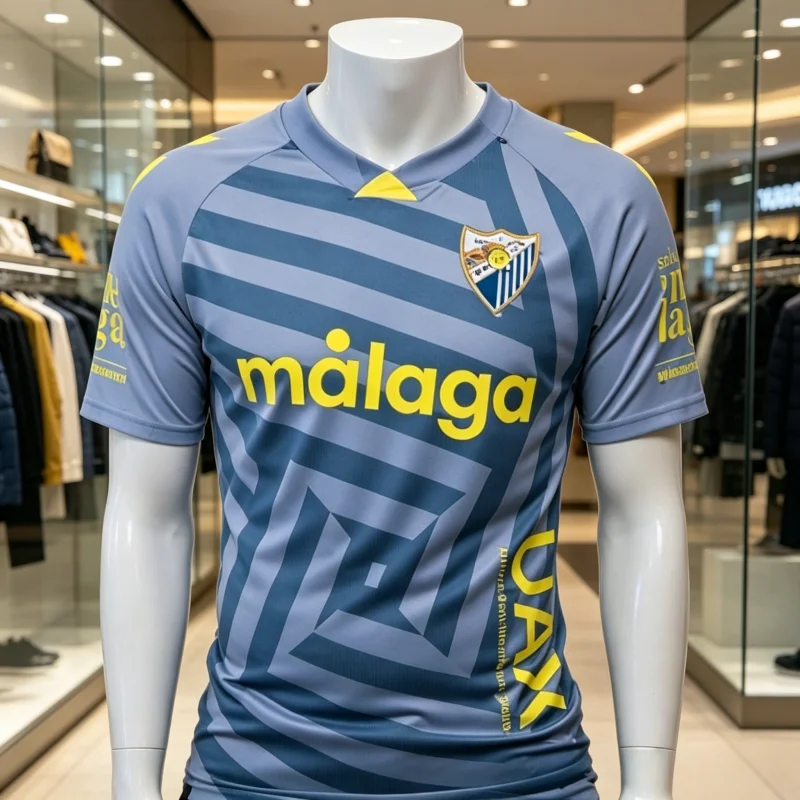 2026 Malaga CF Auswärtstrikot Herren T-Shirt Lässiges Schnelltrocknendes Trikot Geeignet für Alltag und Training Leichtes Tragen Eltern-Kind
