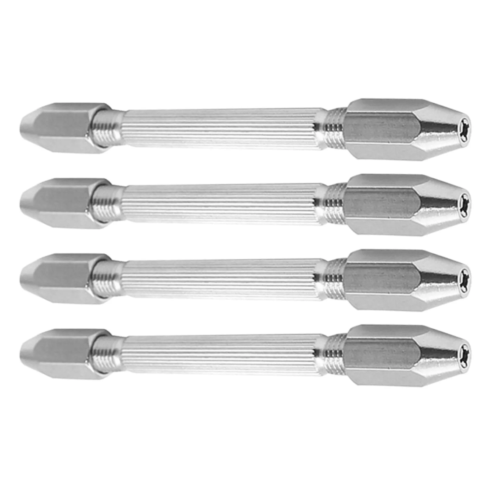 

4Pcs Double-Ended Pin Vise 0.5-3.2mm Range Quick Release Hand Drill Pin Vise for Watch Repair Jewelry Wire Twisting DIY Crafts