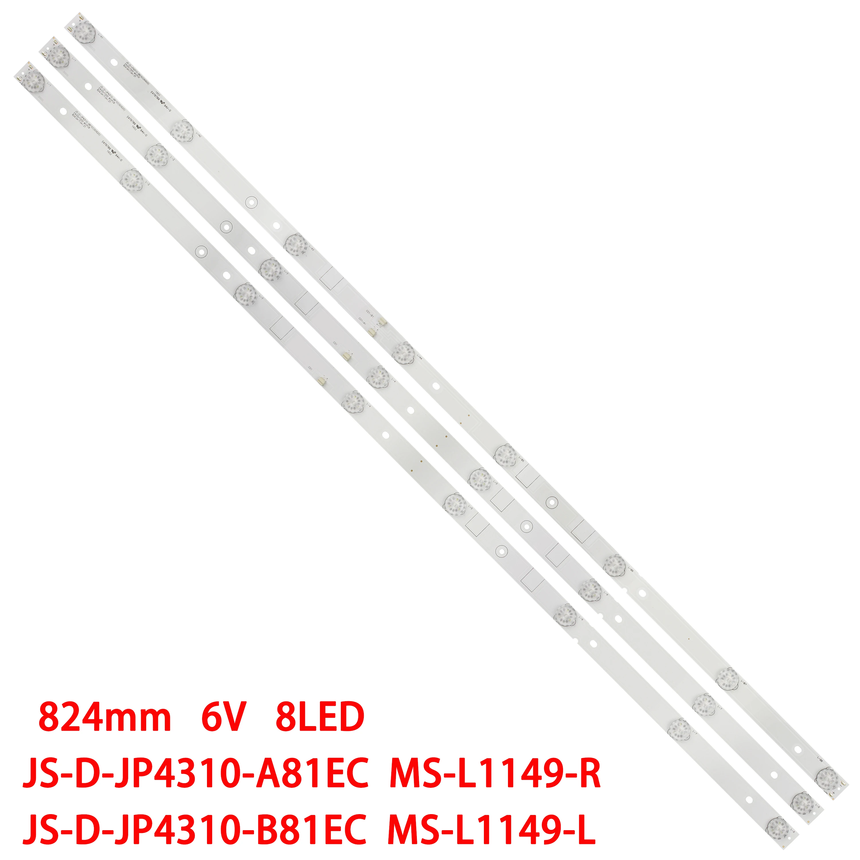 LED Strip for JS-D-JP4310-A81EC JS-D-JP4310-B81EC E43DU1000 MCPCB MS-L1149-L MS-L1149-R R72-43D04-006-13 LD-4316 LD-43168 43X600