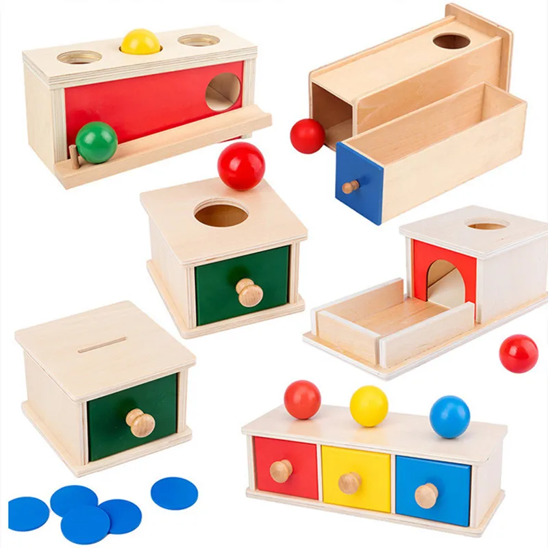 

Montessori Kids Wooden Coin Box Drawer Game Science Educational Toys Preschool Training Baby Early Learning Teaching Aids Toys