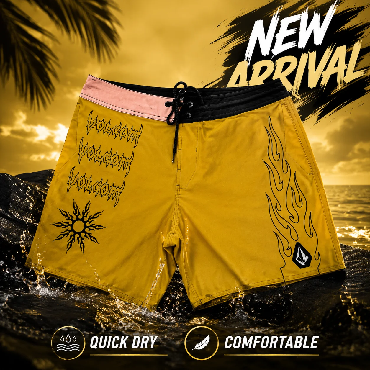 2026 Summer New Men's Sports Shorts Y2K Oversized Casual Shorts Quick Drying Suitable for Daily and Training Wear Fashion Top