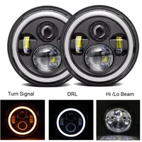 Car Motorcycle 7 Inch LED Headlights Filed 4x4 Turn Signal Round HeadLight for Harley Honda Jeep JK TJ Suzuki Mazda Miata MX5