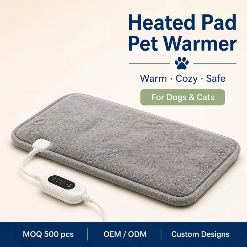 Heated Pet Pad Electric Warming Mat 3 Temperature Fleece Dog Cat Warmer Low Voltage Waterproof Winter Comfort Wholesale