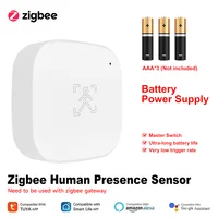 Smart Life Zigbee 24G MmWave Radar Sensor de movimiento Detector de presencia humana Monitor de respiración alimentado por batería para automatización del hogar
