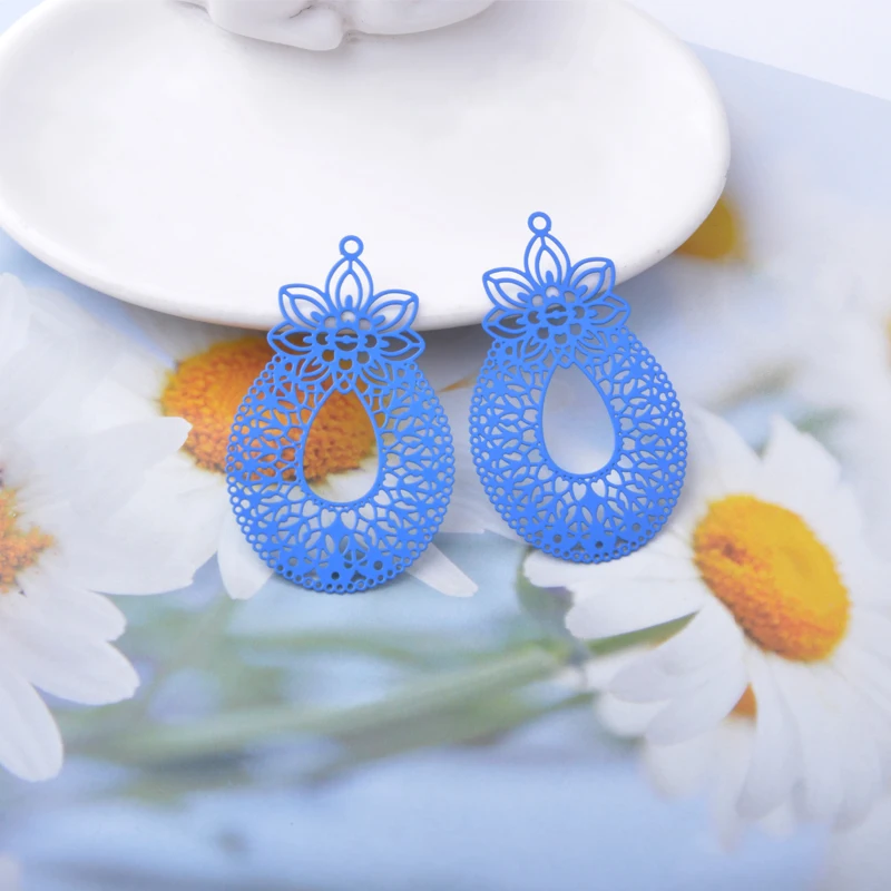 20 Stück AB5142 Sommer-Messingschmuck, hellgoldene Charms, filigrane Anhänger, DIY-Ohrringe für Damen, Ohrschmuck – Detail 15
