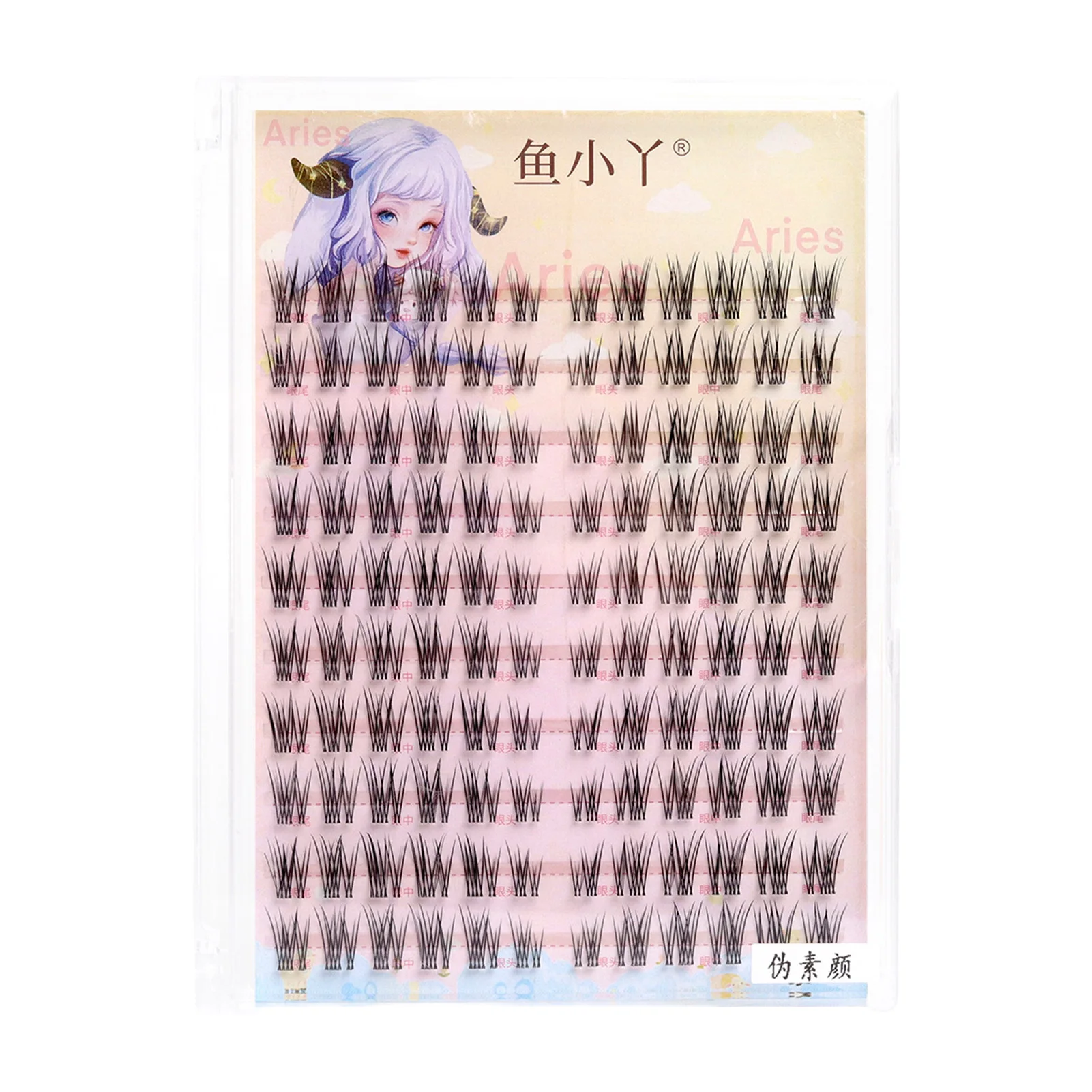 رموش صناعية على الطراز الكوري ذات مظهر طبيعي وشفاف على شكل قطعة رموش منفوشة ثلاثية الأبعاد لمكياج الرموش اليومية