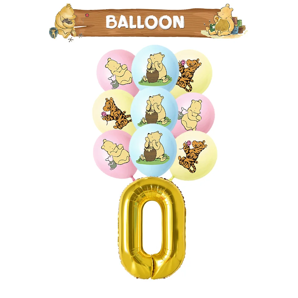 Winnie Puuh Geburtstagsdekoration Puuh-Bär Teller Tischdecken Servietten Banner Becher Kindergeburtstag Geschenke Babyparty – Detail 18