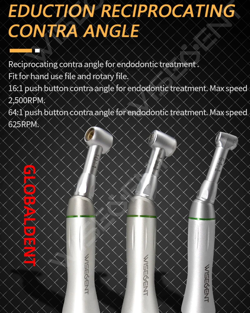 

Dental Endodontic Handpiece Reduction Implant Contra Angle 10:1 64:1 16:1 Dental Oral Equipment for Endodontic Rotary Hand Files