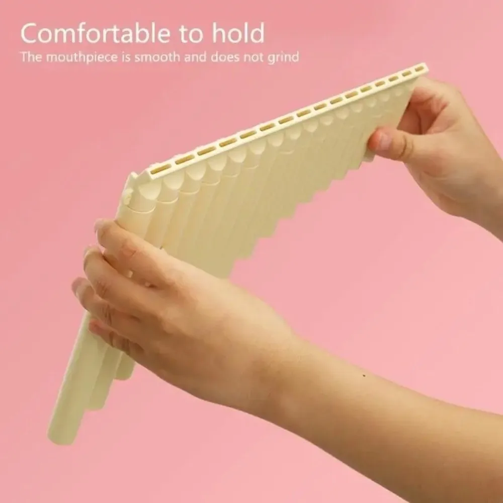Anfängerfreundliche 18-Pfeifen-C-Dur-Panflöte, tragbares ergonomisches Blasinstrument, leicht zu erlernen, professionelle Panflöte für Volksmusik – Detail 2