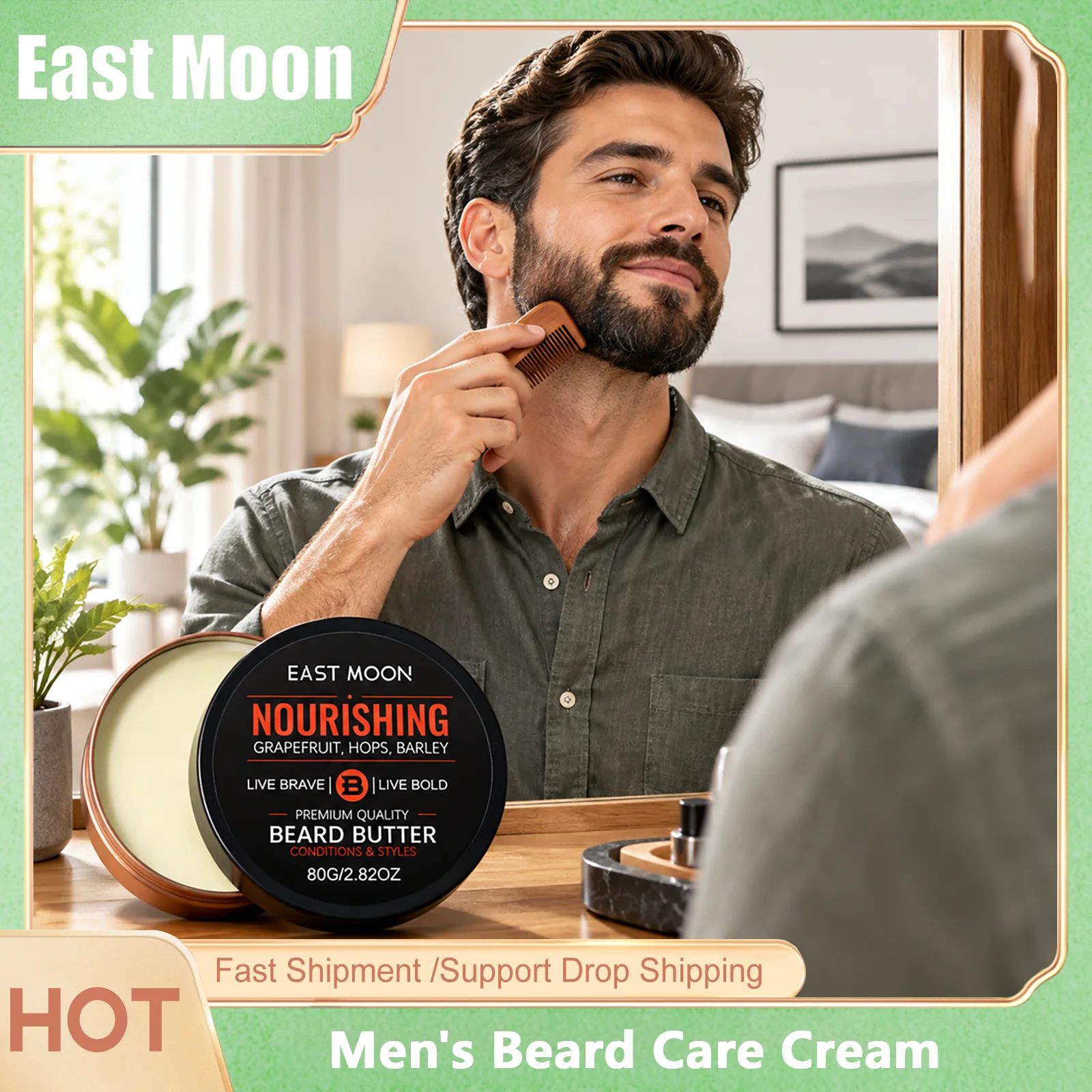 Men'S Grooming Cream - 2PCS East Moon Beard Growth Creams