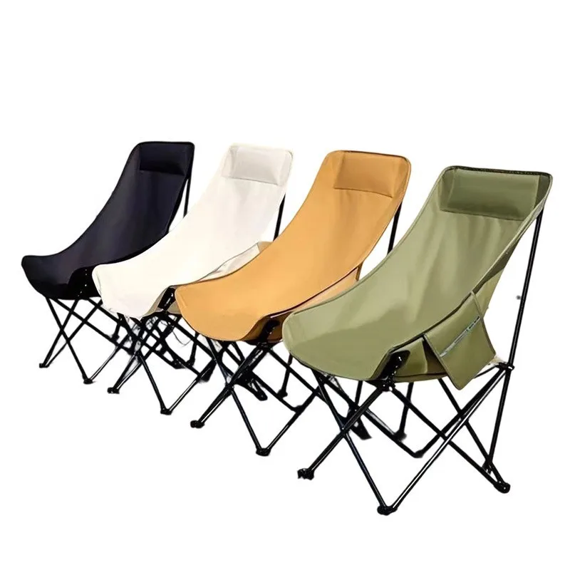 Moon chair outdoor folding chair camping chair portable fishing stool recliner high-back picnic beach chair sketching