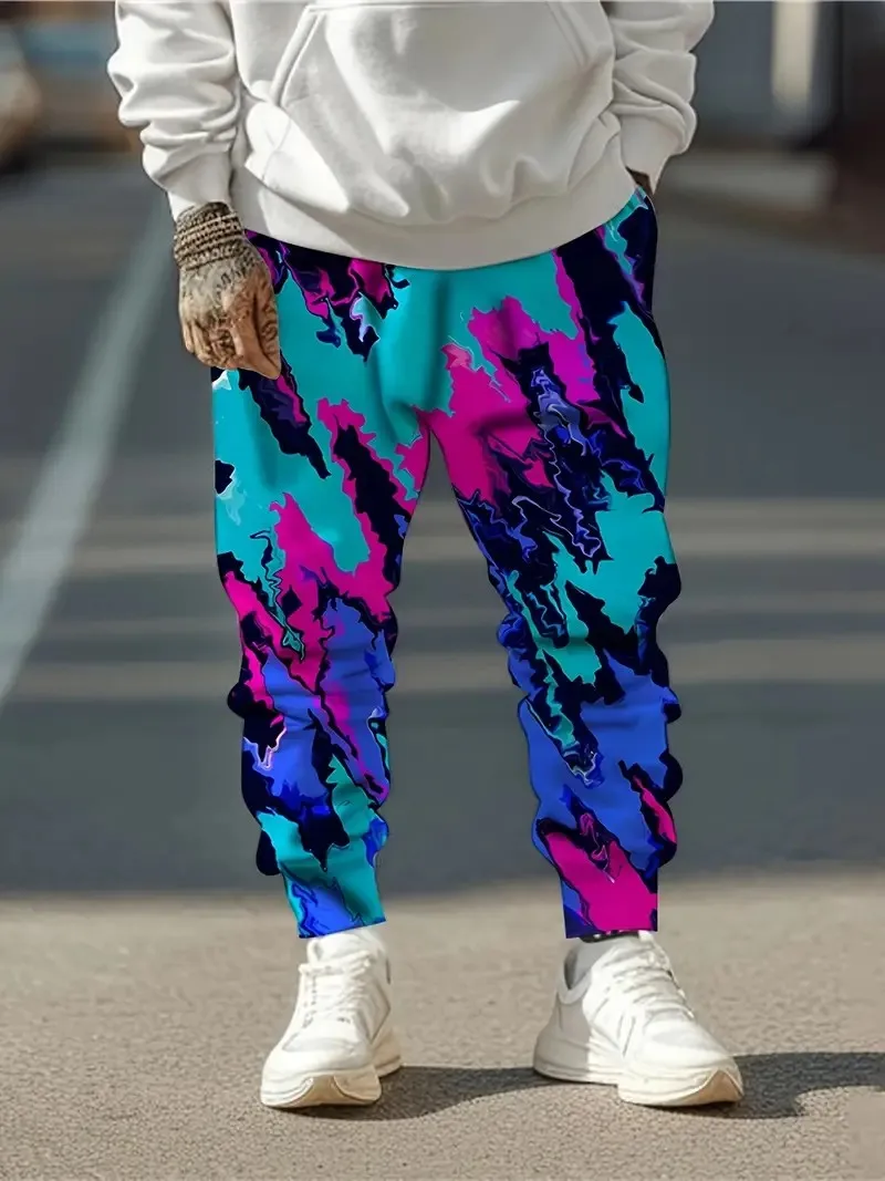 

The 2025 autumn new men's trousers are casual 3D letter smiley face printed outdoor hip-hop men's trousers