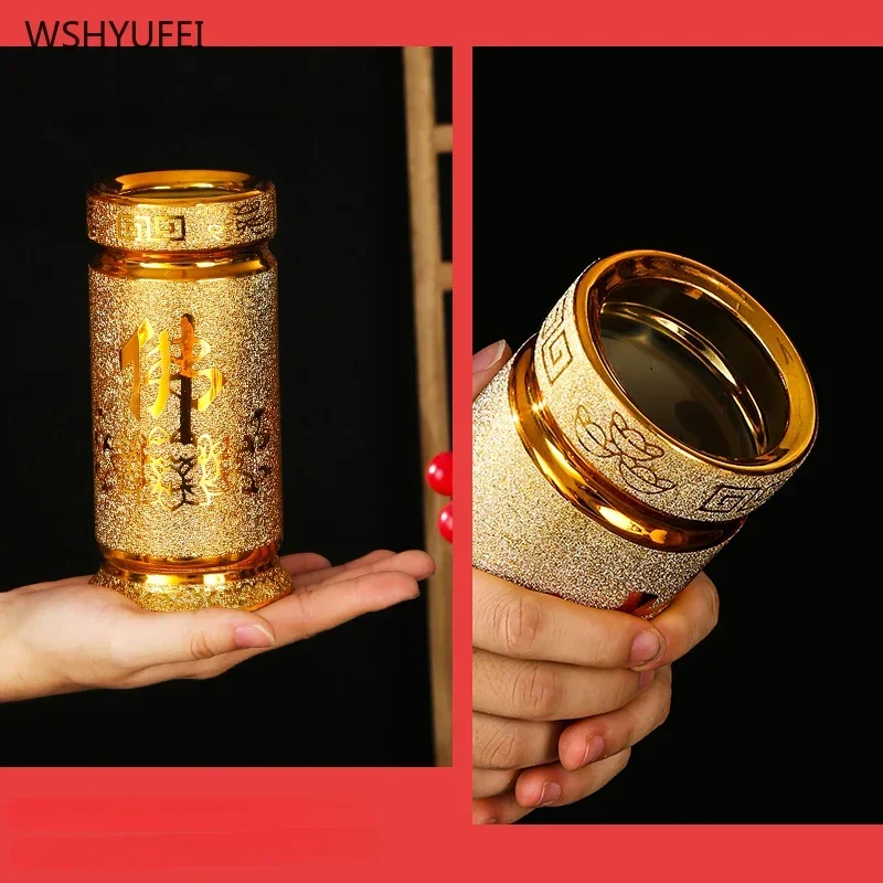 1 Pc Ceramic Sand Gold Incense Tube Household Offering Incense Cylinder Home Decoration Buddhist Utensils Sacrificial Supplies