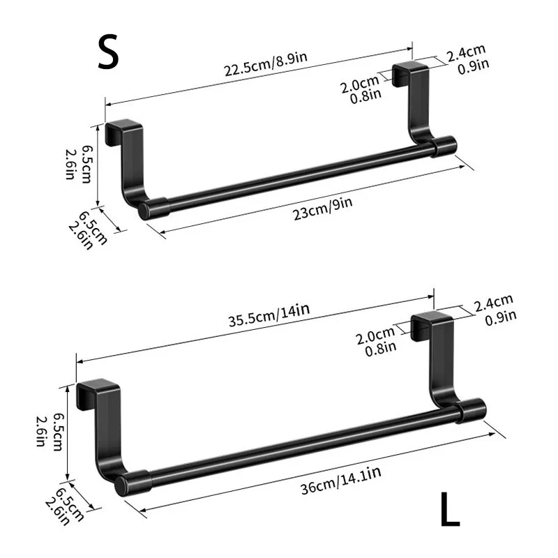 رف مناشف معلق بدون مثقاب للمطبخ - منظم تخزين باب الخزانة لحامل إسفنجة قفازات الأطباق