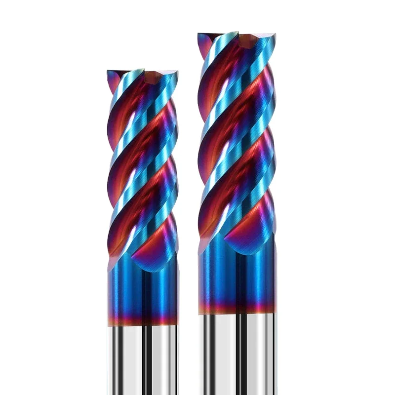 HRC65 Carbide end mill 1 2 4 5 6 8 10 12mm 4Flutes Milling Cutter Cutting Iron Cutter CNC Maching CNC EndMill Milling Cutter