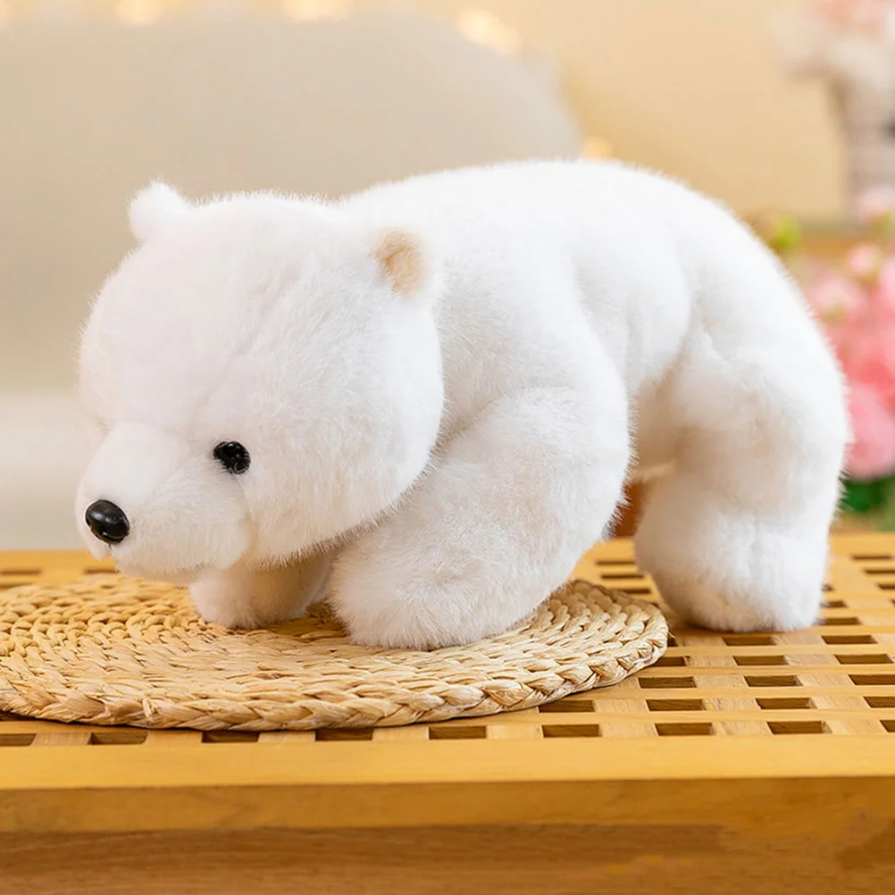 

Polar Bear Toy Plush Bears Decorative Throw Wedding Pillow for Sofa Stuffed Animals Short Souvenirs Girl Cuddly