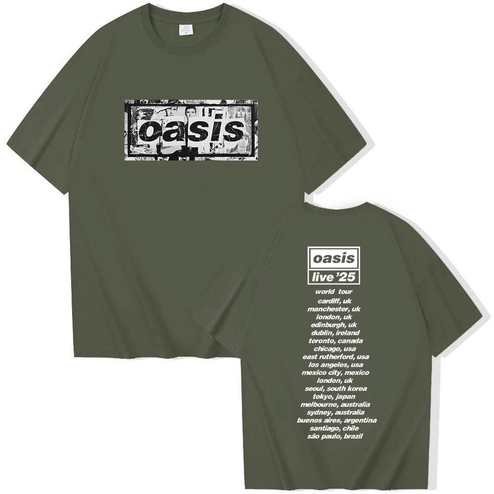 Oasis Reunion Tour 2025 T-shirt Harajuku O-neck Oasis Live 25 Tour