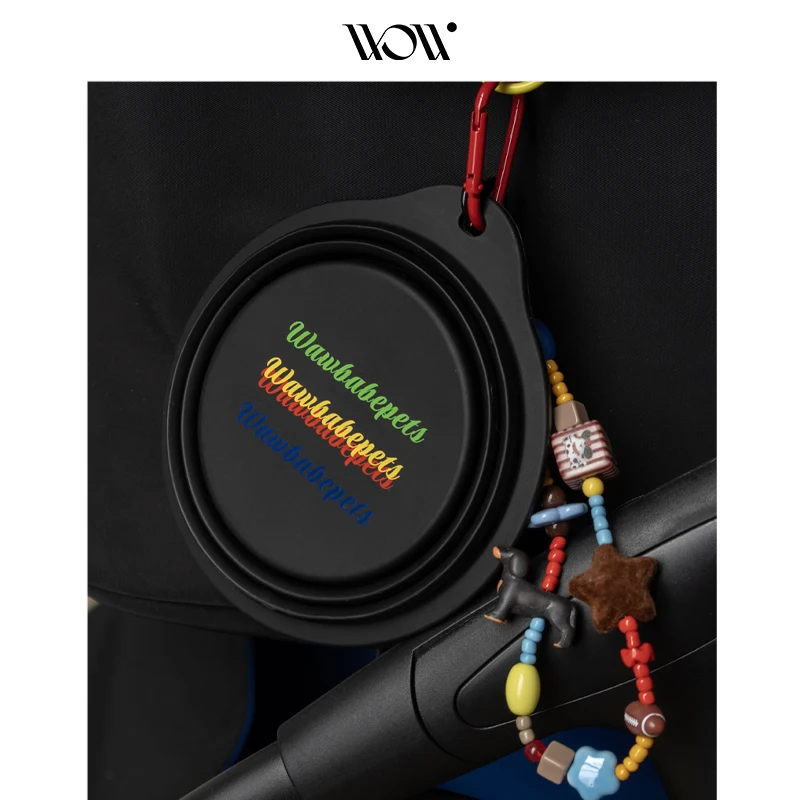 

Wowbabepets pets go out portable folding accompanying silicone cat dog drinking kettle feeding light outdoor bowl