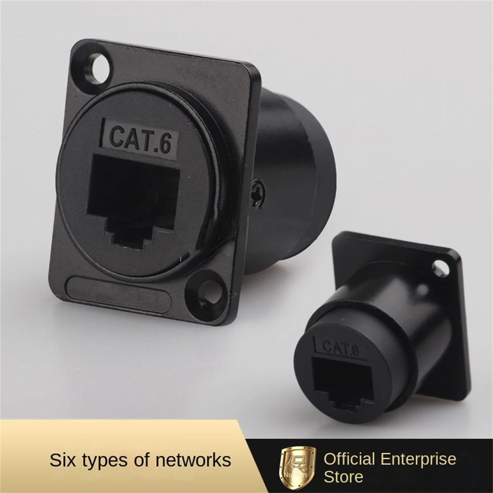 RJ45 Network Connetor CAT5E CAT6 CAT6A Gigabit 10GE Round D Type Crimping Docking Base CAT3 RJ11 4 Poles Telephone Socket