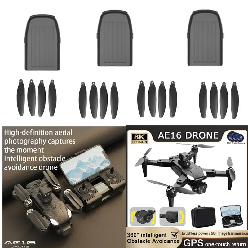 

AE16 RC Drone Parts 7.4V 3000MAH Battery/Propeller For AE16 Drone Accessories AE16 RC Drone Battery AE16 RC Dron Blades Toy Part