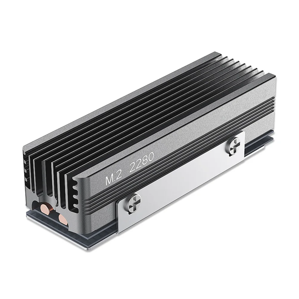 M.2 ssd dissipador de calor com almofada térmica de silicone 2 tubos de calor de cobre radiador de dissipador de calor para m.2 nvme 2280 ssd