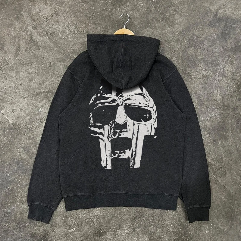 

European and American Hip Hop Rapper MF DOOM Hooded Hoodie Iron Face Iron Underground Hip Hop Couple Hoodie Male
