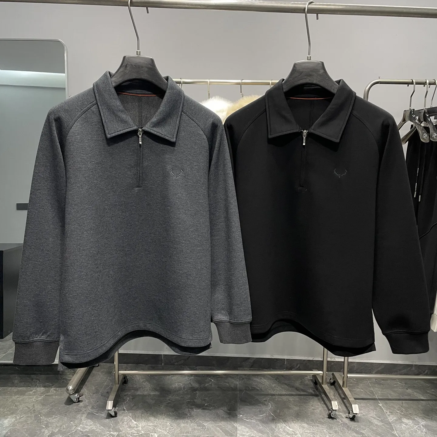 

Итальянская повседневная рубашка-поло с лацканами на молнии LP