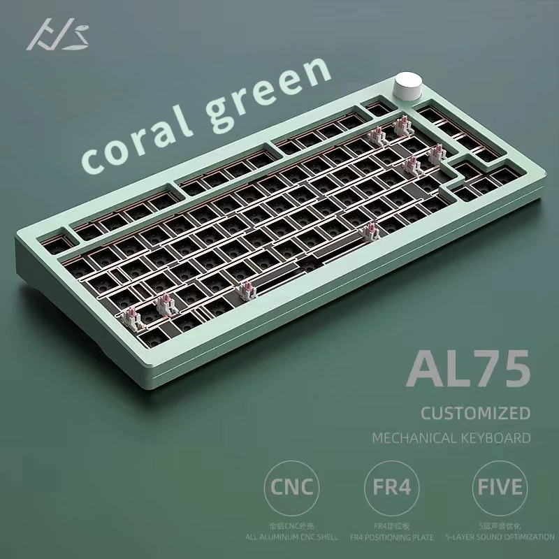 

Spot Black Snake Al75 Wired Mechanical Keyboard Kit Singlemode RGB Aluminum Gasket Keyboard Gaming Keyboard Computer Accessories