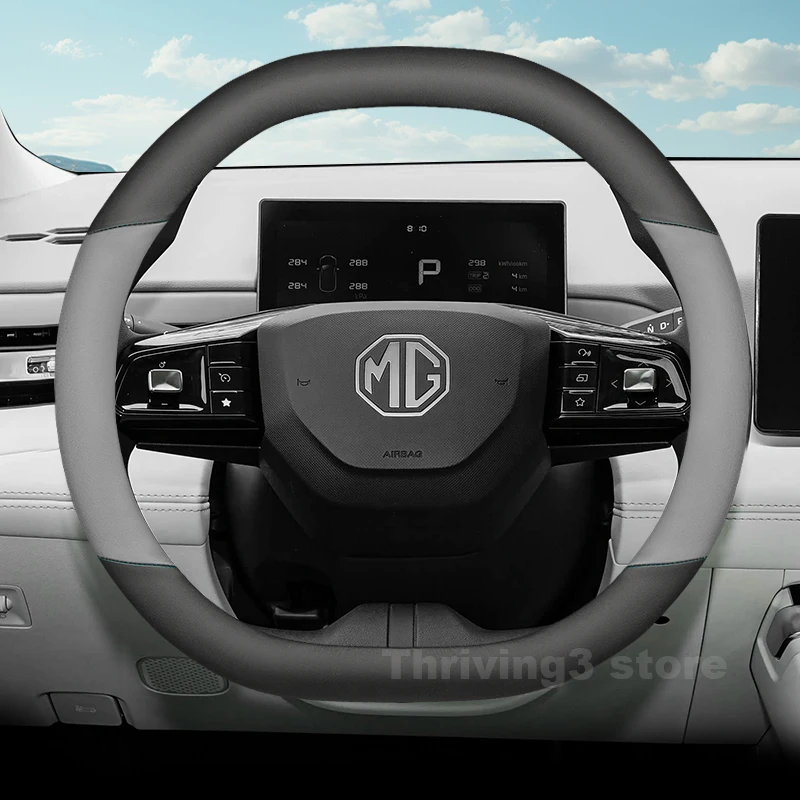 Leather Car Steering Wheel Cover For ALL NEW MG 3 MG3 MG 4 MG4 EV ONE EHS ES5 2024 2025 Auto interior MG ZS Hybrid Accessories