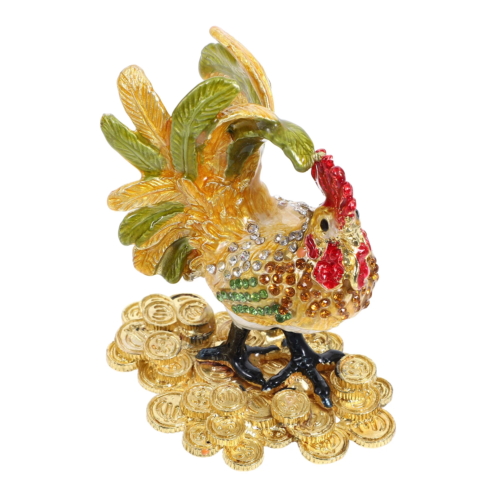 

Elegant Rooster Figurine Jewelry Box Keepsake Decorative Trinket Holder Charming Home Décor Gift