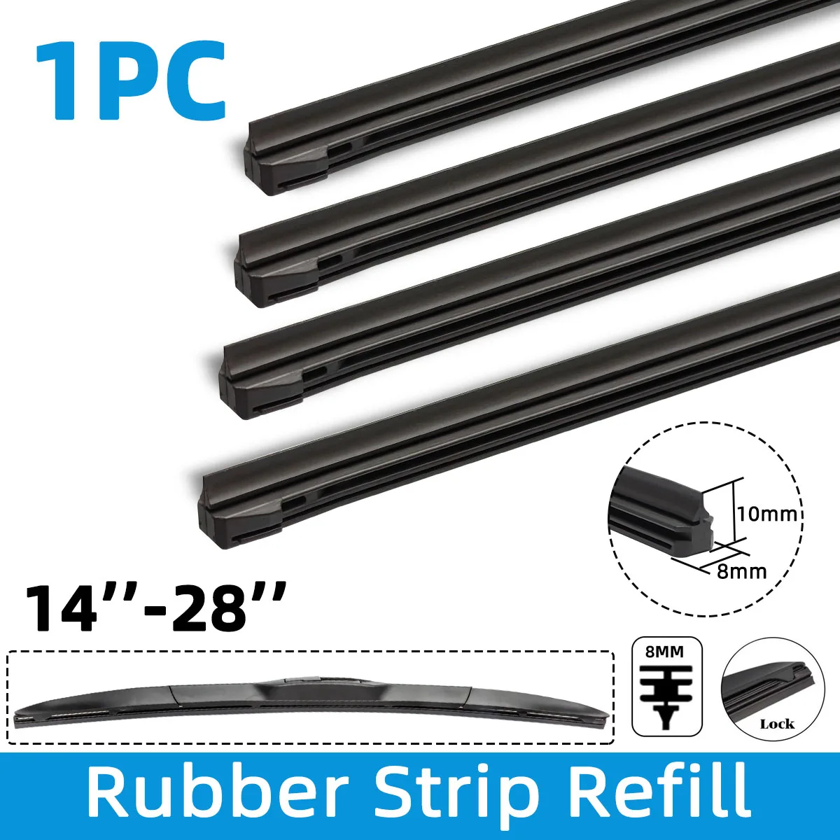 

Трехсекционная резиновая полоса для стеклоочистителя 8 мм, 14-28 дюймов, из натурального каучука, бесшумная, прочная, для дворников General Motors, резиновая полоса для лобового стекла