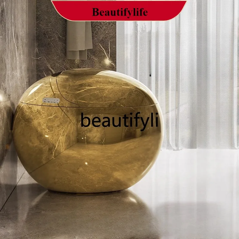 

B185 Round Fully Automatic Smart Toilet Integrated No Water Pressure Limitation Gold Smart Toilet