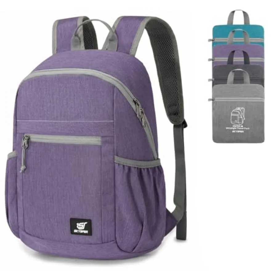 

Anti Theft Hiking Backpack, 18L RFID Packable Travel Daypack, Lightweight Foldable Back Pack for Walking Daytrip