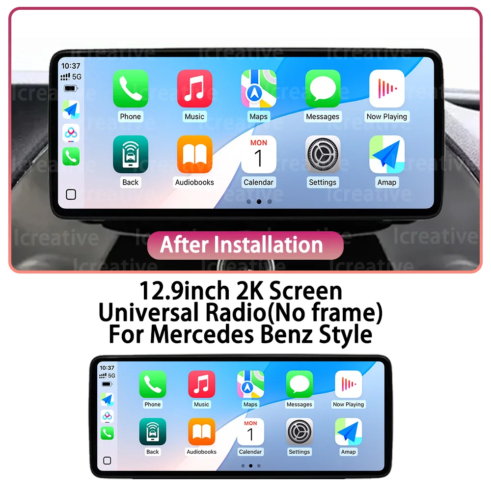Android 14 Car Radio 12.3 2K HD Screen Universal Radio for Mercedes Style 8 Core Multimedia Player 2Din DVD no dvd Carplay Auto