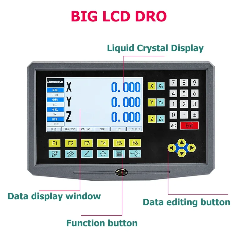 LCD DRO Set 3 Axis YH800-3 Digital readout Display And 3 Pieces 5U Linear Glass Scale Encoder 50-1000mm Boring Machines Milling